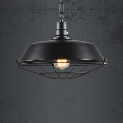 Luminaire suspendu industriel à 1 lumière à cage large 