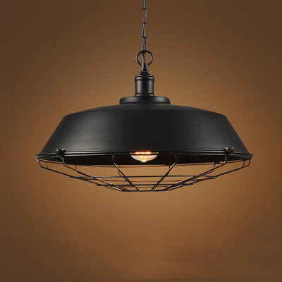 Industrial Wide Cage 1-Light Pendant Light