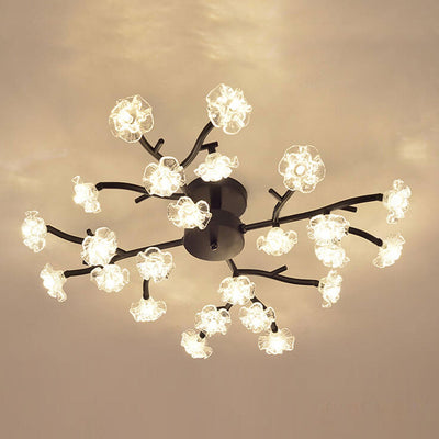 Nordic Creative Plum Blossom Tree Branch LED-Deckenleuchte mit halbbündiger Montage