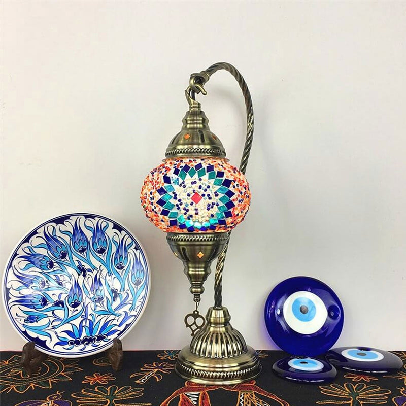 Vintage Stained Glass Turkish Style LED Table Lamp