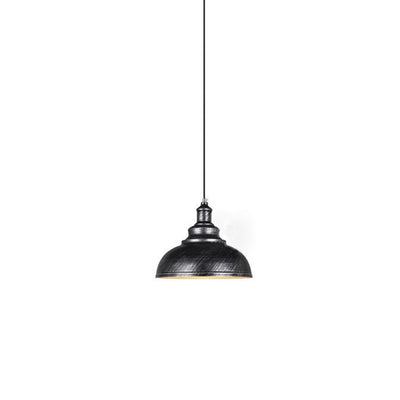 Lustre Suspendu à 1 Lumière avec Abat-jour Rond en Fer de Style Industriel 
