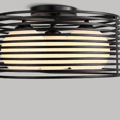 Nordic Creative Iron Round 3-Light Flush Mount Ceiling Light