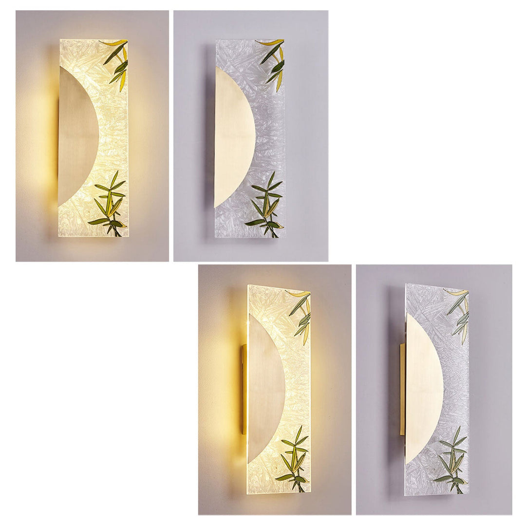 Nouveau style chinois applique murale LED design ultra-mince en cuivre complet 