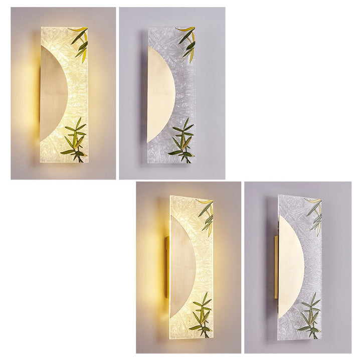 Nouveau style chinois applique murale LED design ultra-mince en cuivre complet 