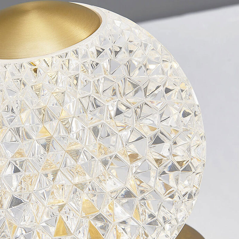 Lampe de Table LED Ronde en Laiton Acrylique Moderne de Luxe 