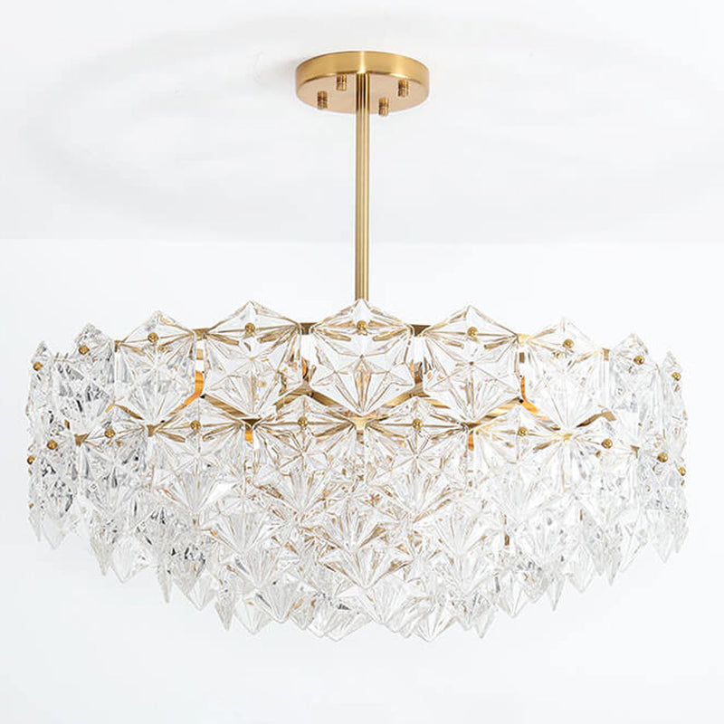 Nordic Light Luxury Wrought Iron Crystal 3/6/9/12-Light Chandelier