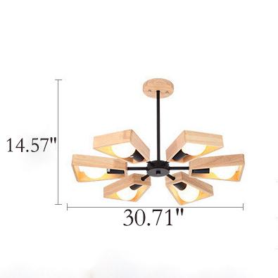 Kreative Kronleuchter aus Massivholz mit Windmühle 3/5/6/8 Lichter 