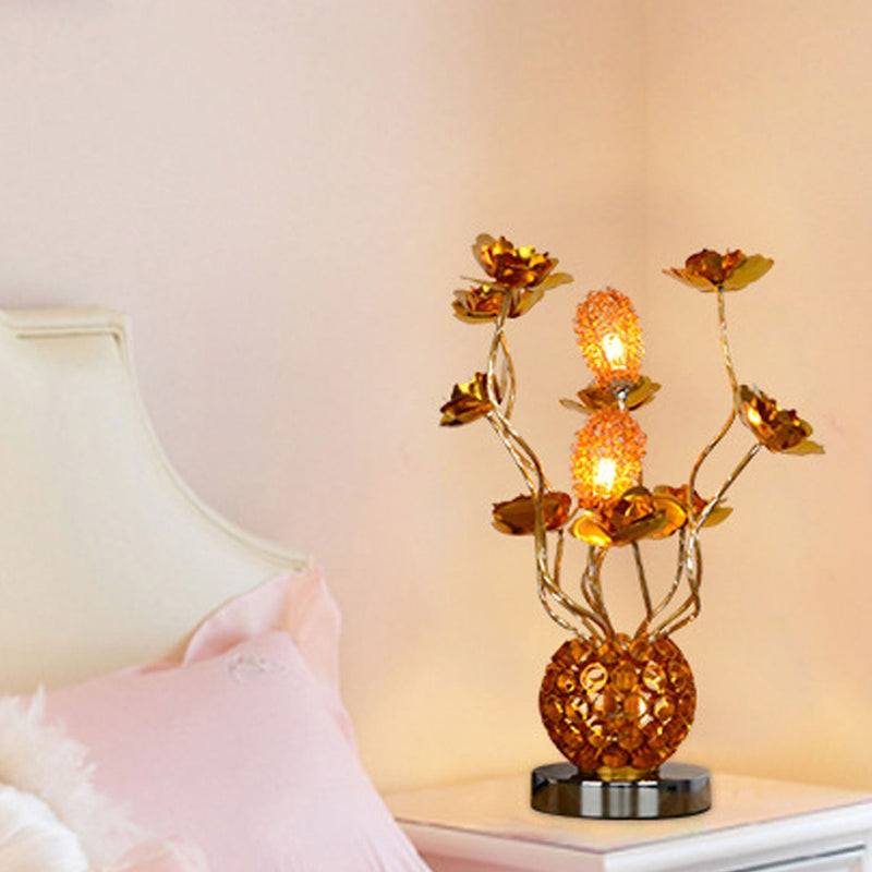 Lámpara de mesa LED de aluminio estilo europeo Rose 