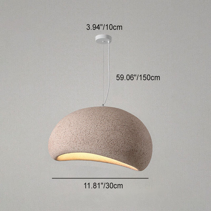 Lustre suspendu traditionnel vintage en arc semi-circulaire avec texture imitation pierre 1 lumière pour salon 