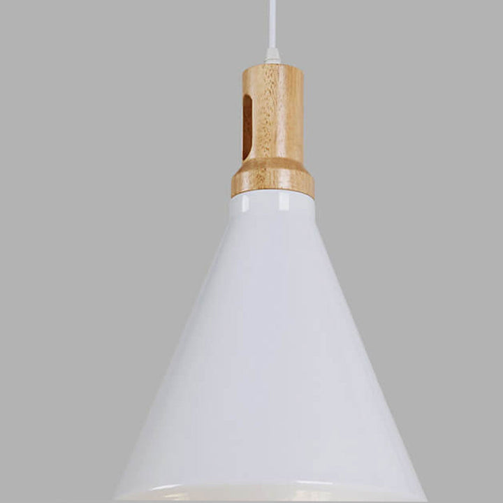 Lumière suspendue à 1 ampoule conique en aluminium solide simple nordique géométrique 