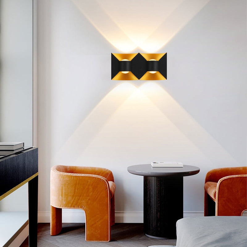 Applique murale de balcon extérieur moderne créative en aluminium à double tête carrée 