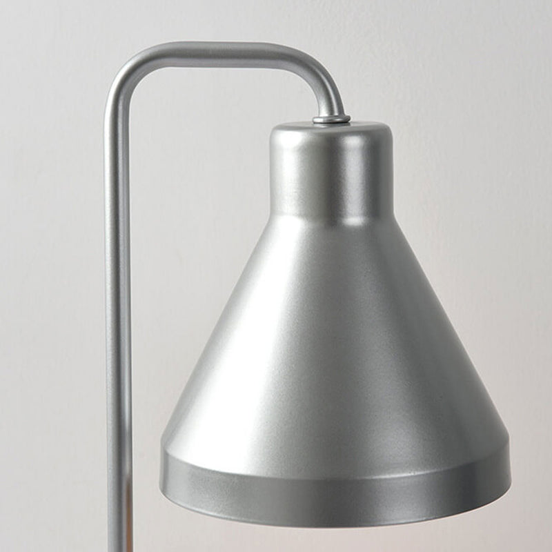 Lampe de table à cire fondante à 2 lumières avec abat-jour conique simple et base en bois 