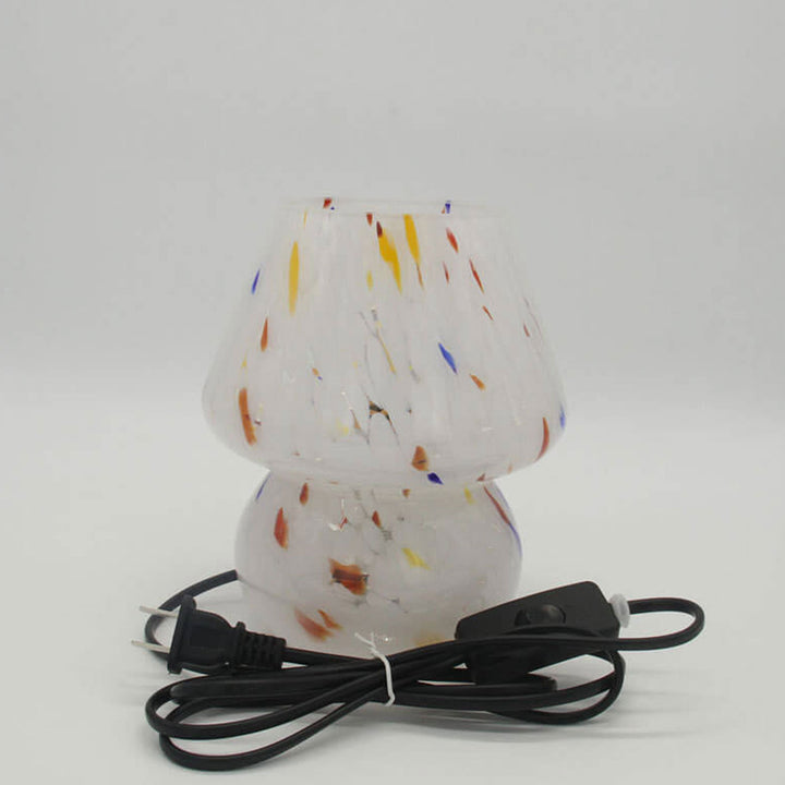 Lampe de table à 1 lumière avec bouteille champignon en verre teinté moderne 