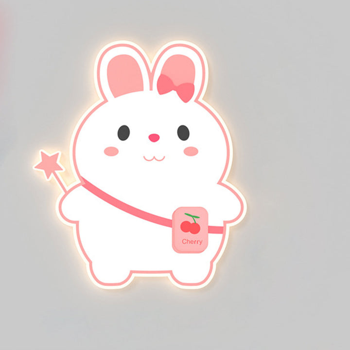 Lámpara de aplique de pared LED para niños con conejo de dibujos animados creativo y unicornio 
