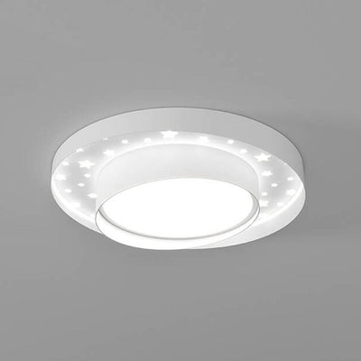 Nordic Minimalist Round Star Effect LED Flush Mount Ceiling Light