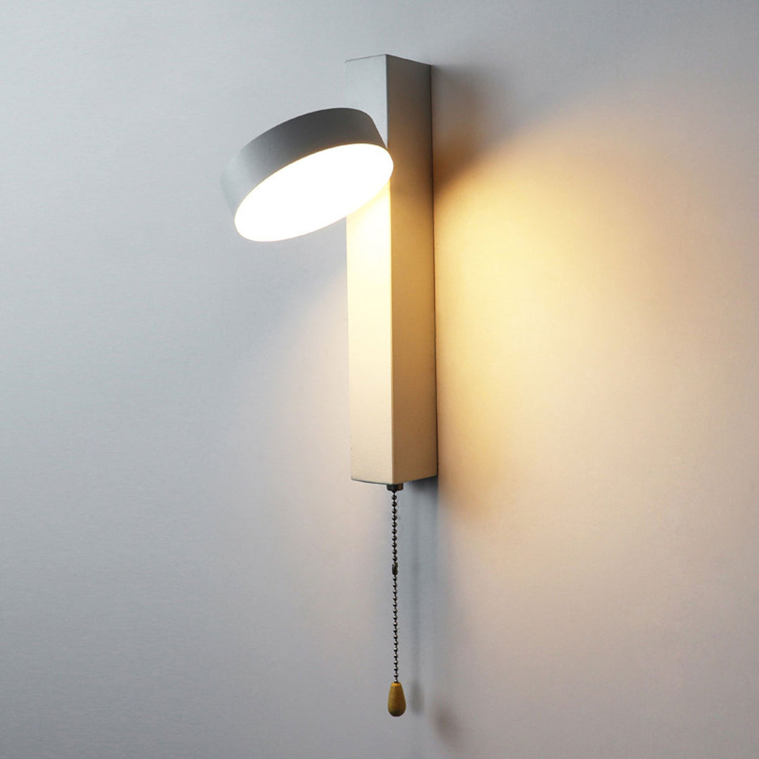 Applique murale LED avec interrupteur à tirette en fer forgé simple nordique et acrylique 