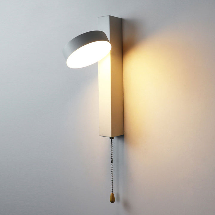 Applique murale LED avec interrupteur à tirette en fer forgé simple nordique et acrylique 