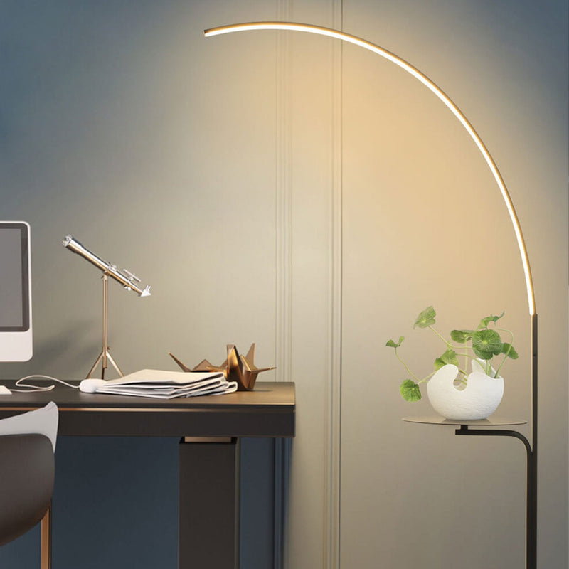 Nordic Minimalist Line Bending with Tray LED Standing Floor Lamp