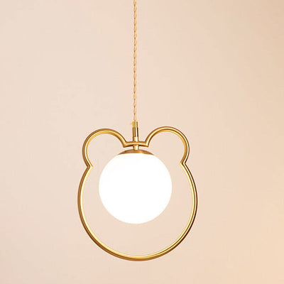 Modern Simple Cute Bear Outline Design 1-Light Pendant Light