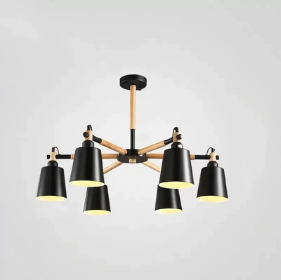 Nordic Modern Fashion Creative Solid Wood Macaron 3/6/8 Lights Chandeliers