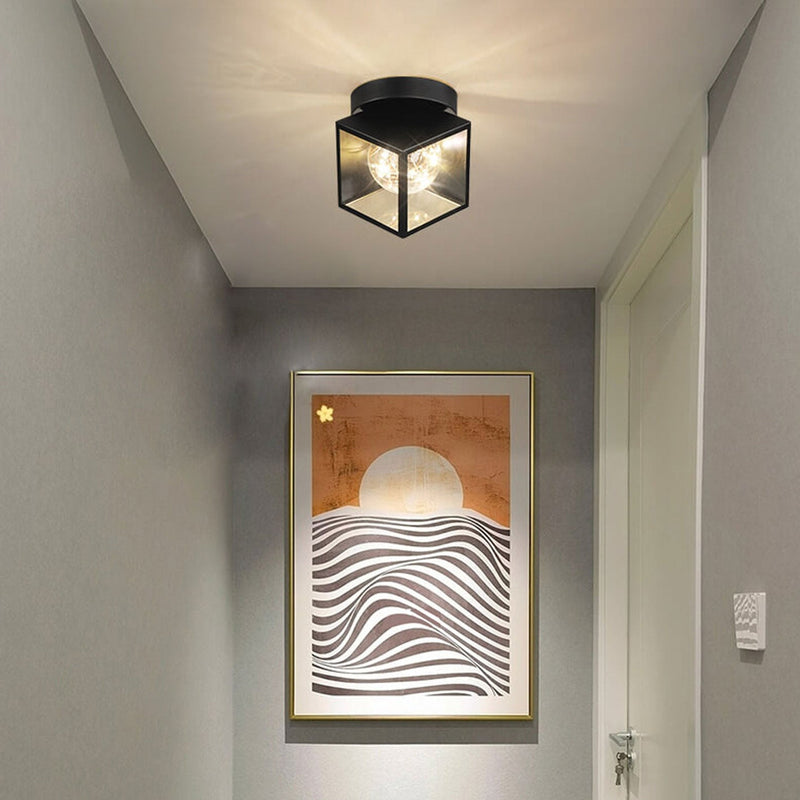 Nordic Square Geometric Ball LED Semi-Flush Mount Ceiling Light