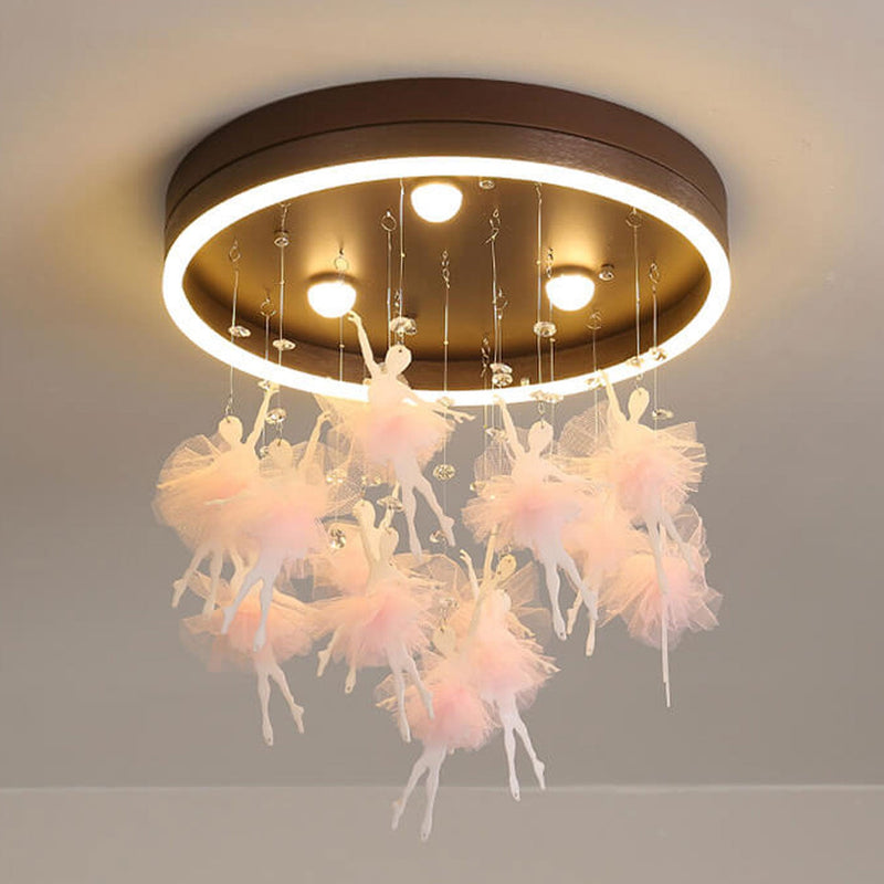 Modern Creative Cartoon Round Bird / Skirt Hanging LED Flush Mount Ceiling Light