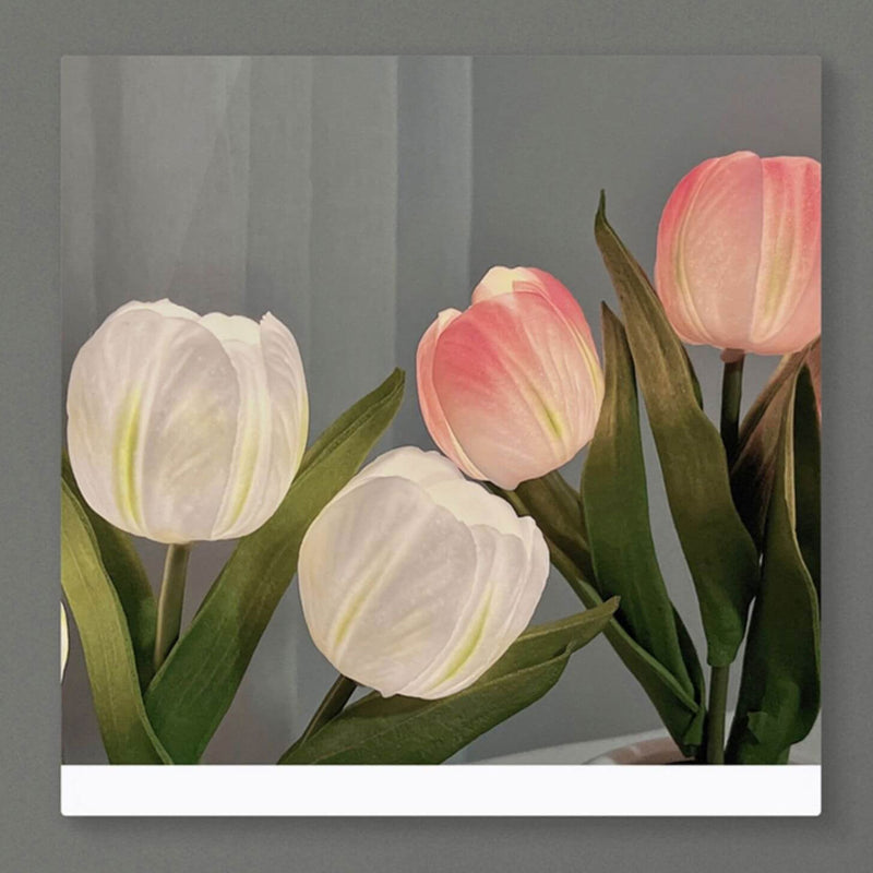 Lampe de Table LED Ambiante Décorative Bouquet de Fleurs Simulées Tulipe 