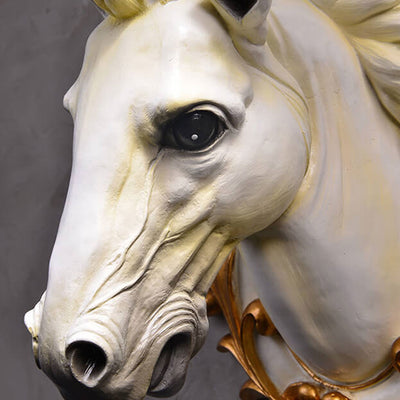 European Vintage Resin Horse Head Lantern 1-Light Wall Sconce Lamp