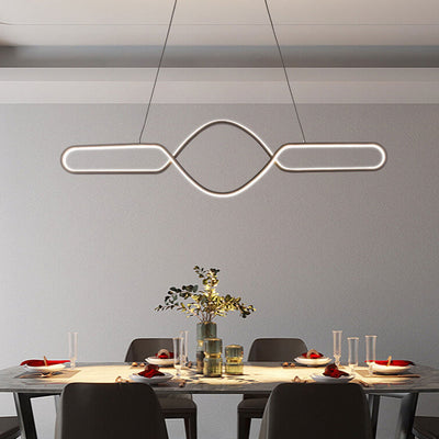 Modern Simple Line Staggered Spiral Design LED Chandelier