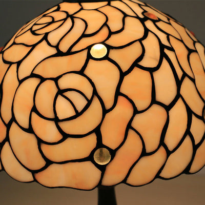 Tiffany Creative Yellow Rose Dome 1-Light Table Lamp