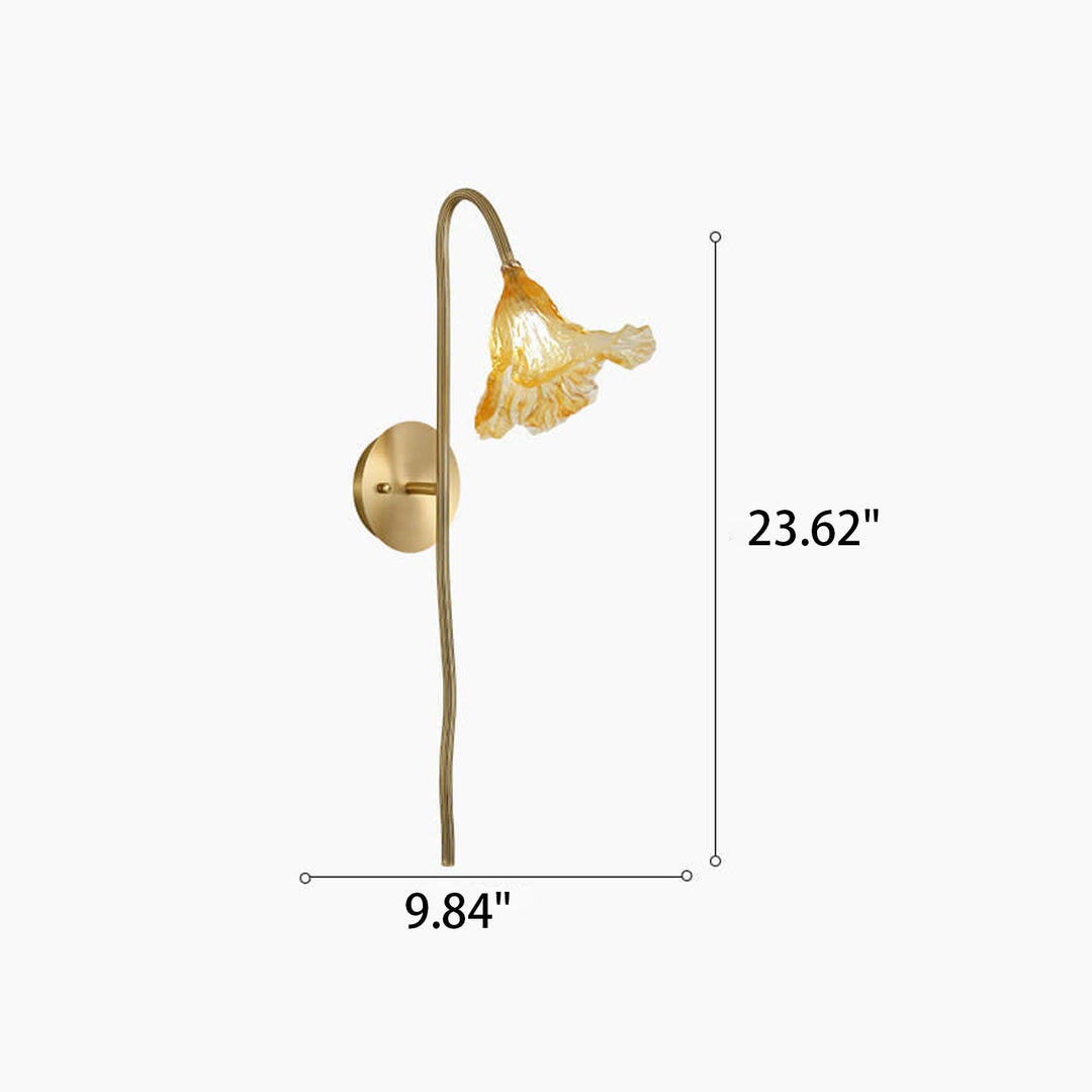 Conception Moderne de Lampe Murale en Verre de Lotus Chinois Sec 1-Lumière 