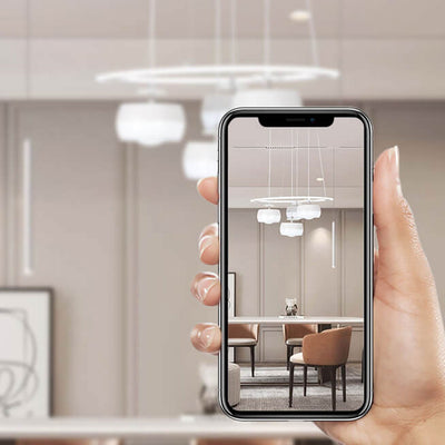ثريا LED من الألومنيوم والحديد المطاوع بتصميم حديث وبسيط 