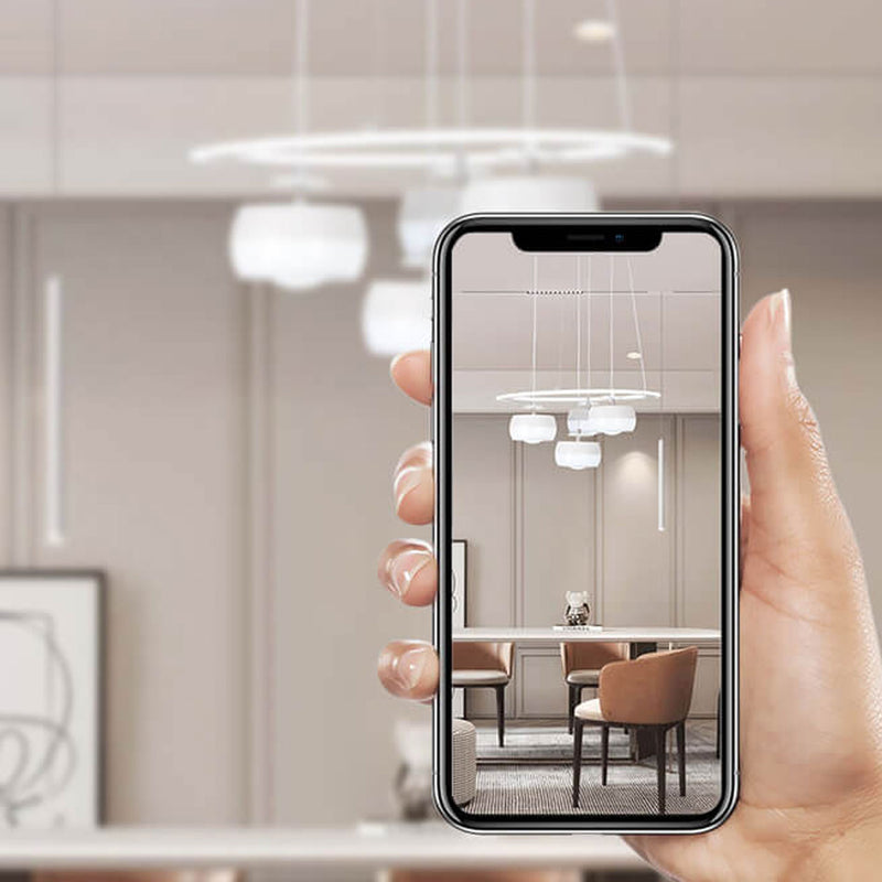ثريا LED من الألومنيوم والحديد المطاوع بتصميم حديث وبسيط 
