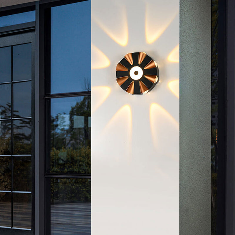 Modern Creative Round Aluminum Outdoor Waterproof LED Wall Sconce Lamp