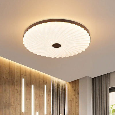 Chinese Log Simple Round LED Flush Mount Light