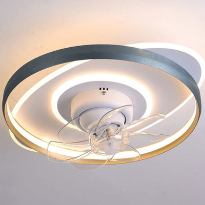 Nordic Rotatable Round Acrylic LED Flush Mount Ceiling Fan Light