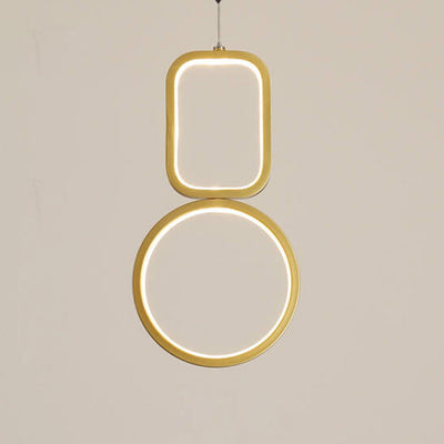 Nordic Minimalist Iron Geometric Ring LED Pendant Light
