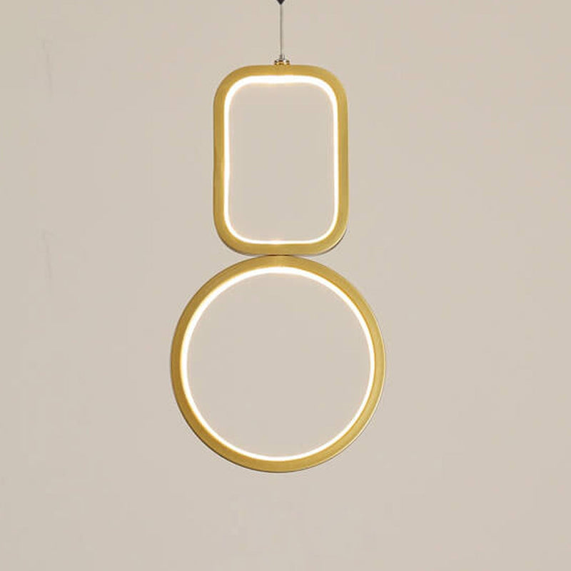 Nordic Minimalist Iron Geometric Ring LED Pendant Light