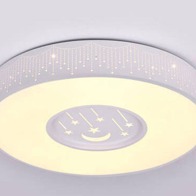 Modern Minimalist Starry Sky Round Children's LED Flush Mount Ceiling Light