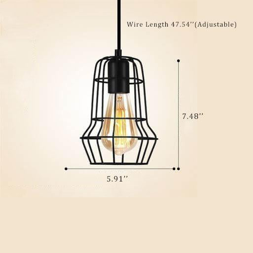 Wrought Iron Openwork 1-Light Baskets Shade Pendant Light