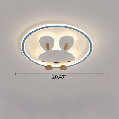 Childlike Creative Cartoon Rabbit Design LED Flush Mount Light