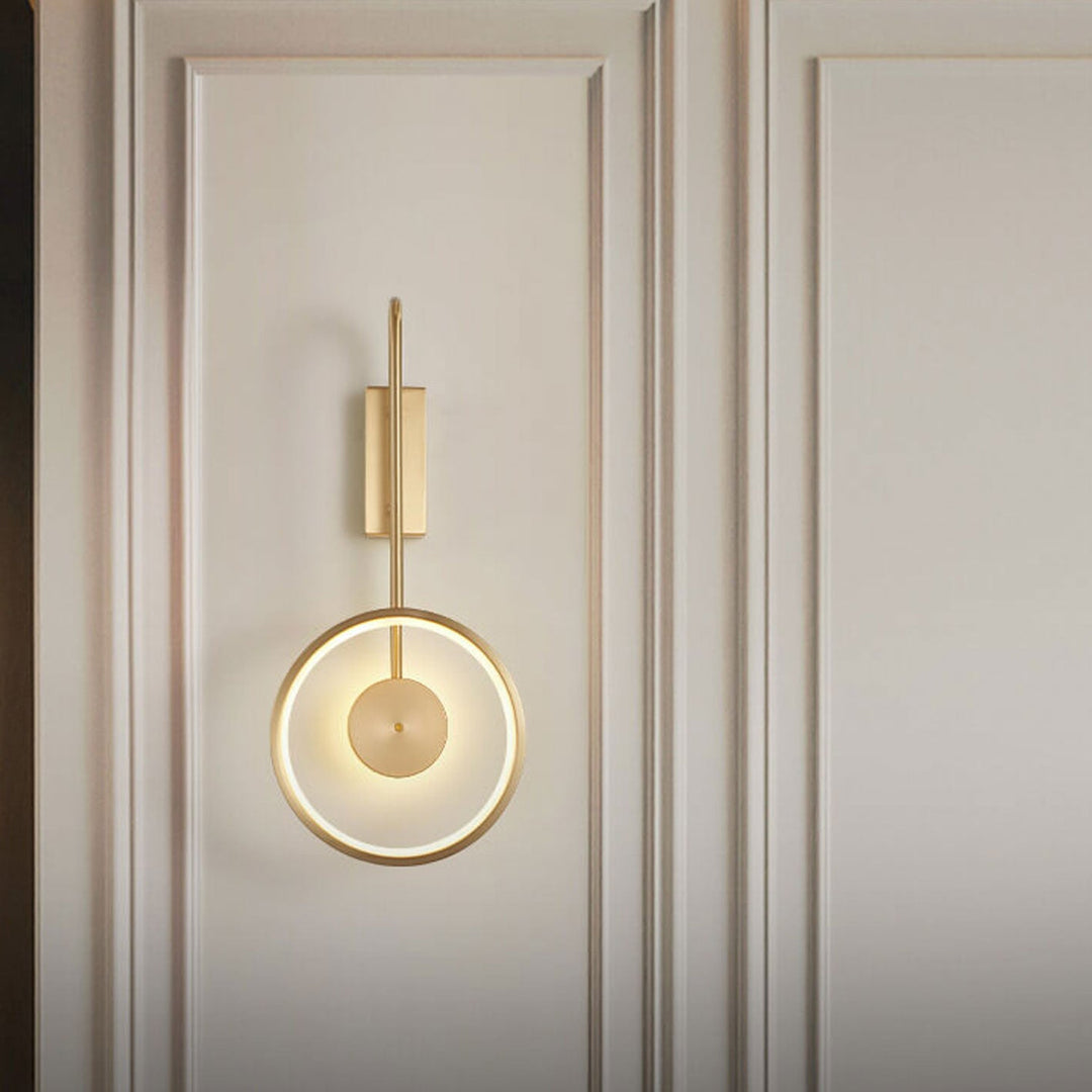 Licht Luxus Vollkupfer Kreis Gebogene Arm LED Wandleuchte Lampe 