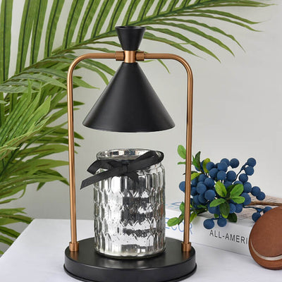 European Luxury Metal Cone Shade 1-Light Melting Wax Table Lamp