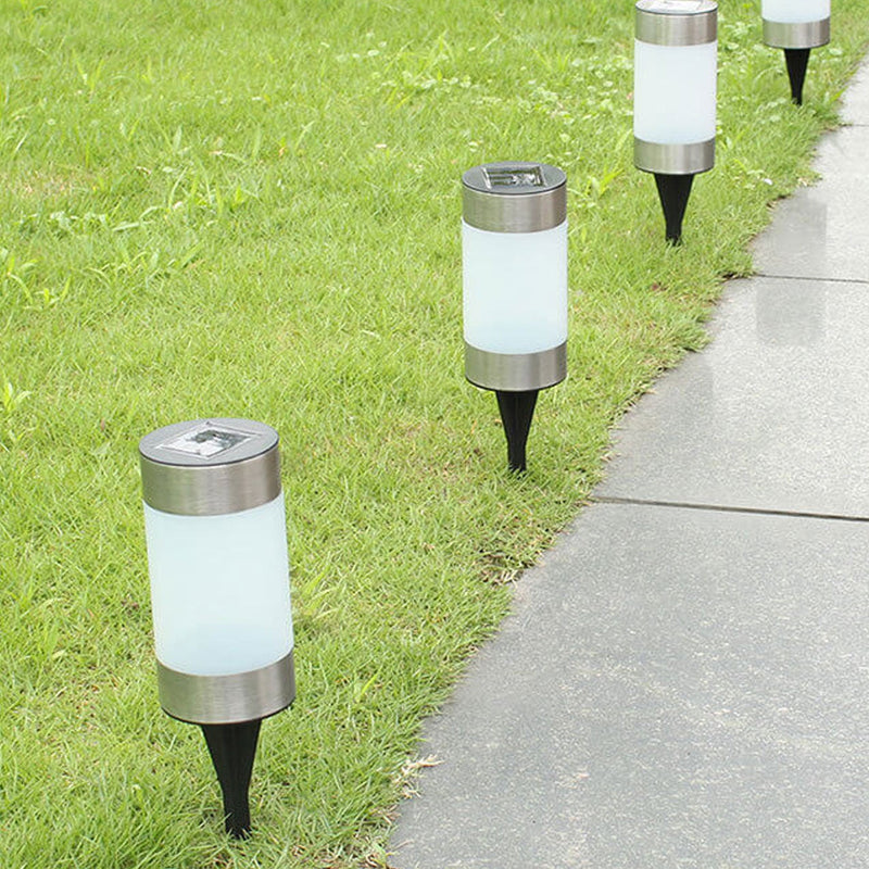 ضوء حديقة خارجي LED بتصميم أسطواني بلاستيكي شمسي 