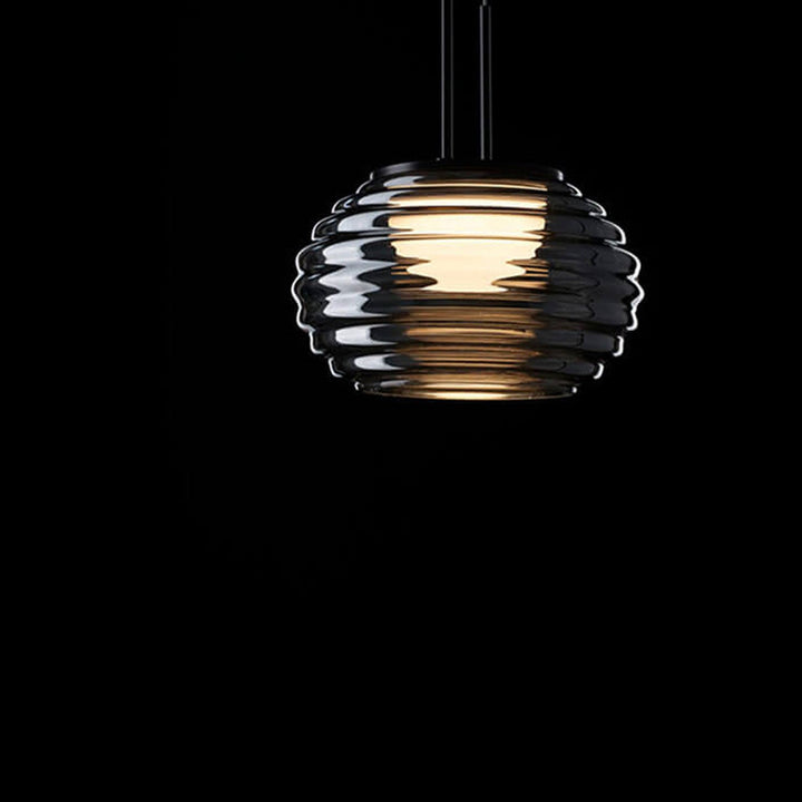 Italienische Minimalistische Wasserwelle Runde Glas Lange Bar Insel Licht 3-Licht Kronleuchter 