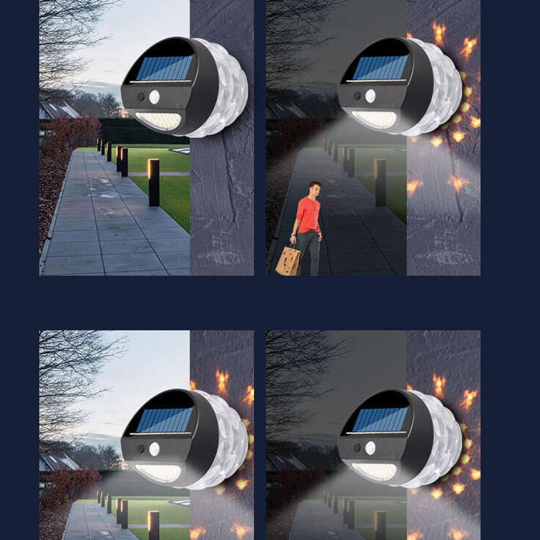 Solar Flamme Springen Projektion Ananas Outdoor Wasserdicht 28 LED Garten Wandleuchte 