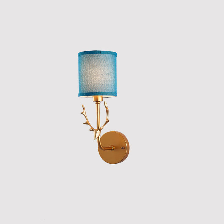 Conception de tête de cerf créative en tissu industriel 1-lumière applique murale 