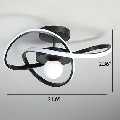 Nordic Modern Simple Streamer Surround Design LED Semi-Flush Mount Light