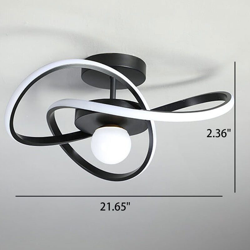 Nordic Modern Simple Streamer Surround Design LED Semi-Flush Mount Light