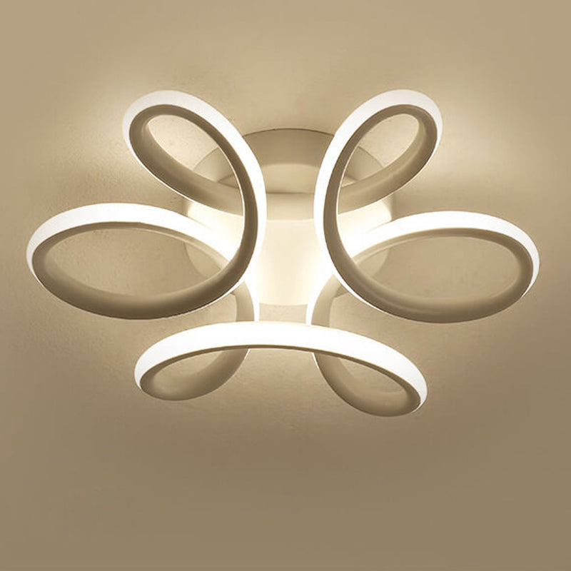 Modern Creative Curve Flower Shape LED Flush Mount Ceiling Light